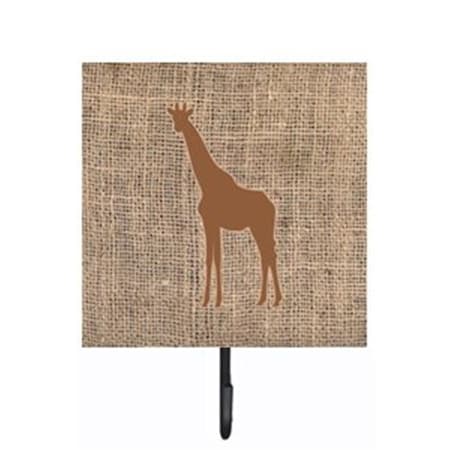 Micasa Giraffe Burlap and Brown Leash Or Key Holder MI229994
